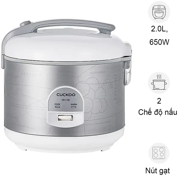 Nồi Cơm Điện Cuckoo CR-1190 2.0 Lít - Hàn Quốc