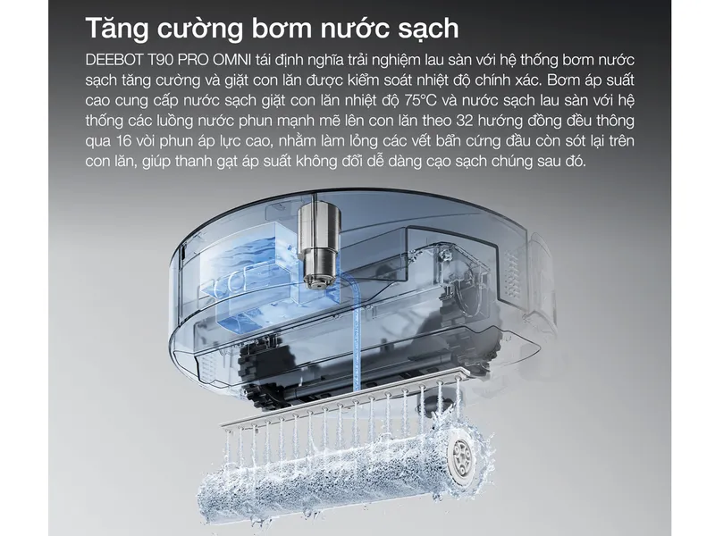 Robot Hút Bụi Thông Minh Ecovacs T90 PRO OMNI Màu Đen