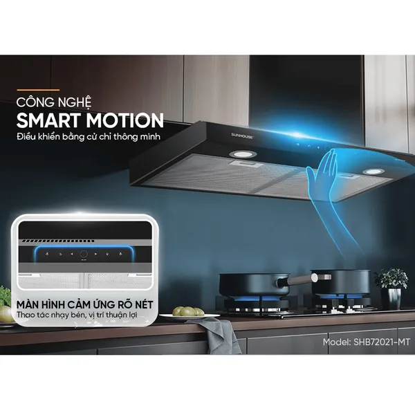 Máy Hút Mùi Kính Thẳng Sunhouse SHB72021-MT