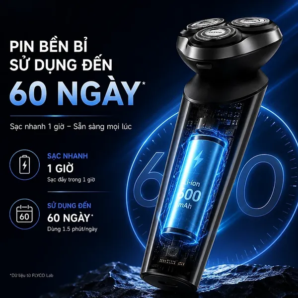 Máy Cạo Râu Điện Flyco FS929VN Màu Đen