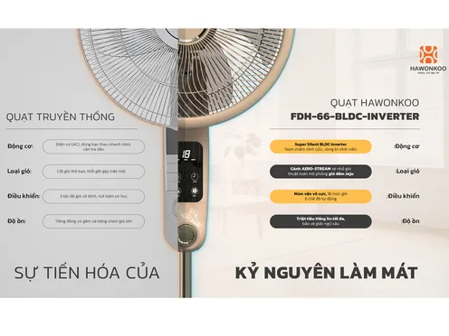 Quạt Đứng Có Remote Hawonkoo FDH-86-BLDC-Inverter-CF 42W - Thái Lan 19