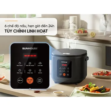 Nồi Cơm Điện Tử Sunhouse SHD8825 1.5 Lít 9