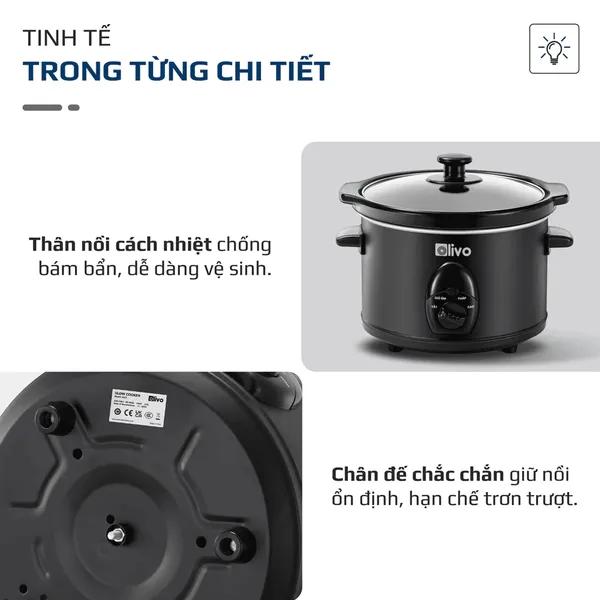 Nồi Nấu Chậm Olivo SC30 3 Lít