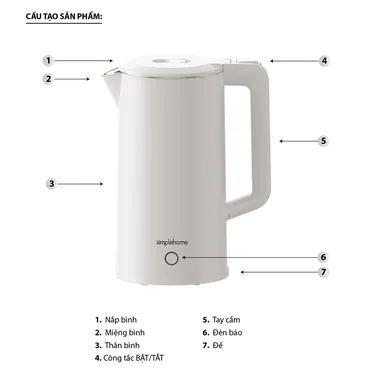 Bình Đun Siêu Tốc 2 Lớp Simplehome D2825 2