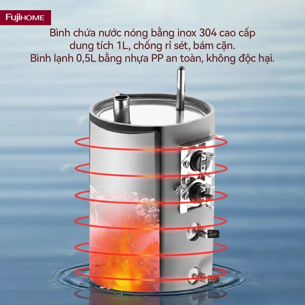 Cây Nước Nóng Lạnh Để Bàn Mini 3 Vòi Fujihome WD07E