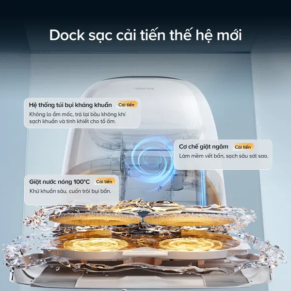 Robot Hút Bụi Roborock Curv 2 Pro Màu Trắng