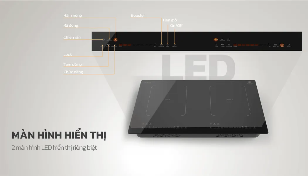 Bếp Đôi Hỗn Hợp Hawonkoo Inverter CEH-263 4800W - Xuất Xứ Thái Lan