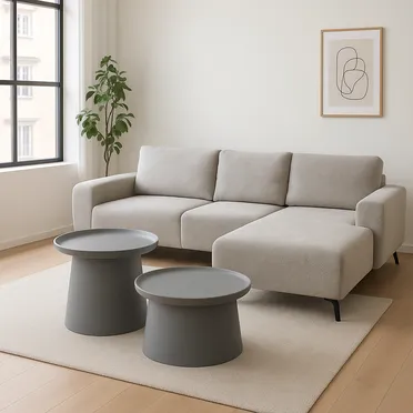 Bộ Bàn Coffee 299-4 70cm Xám + Bàn Coffee 299S-4 50cm Xám