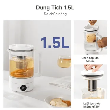 Ấm Điện Pha Trà Dưỡng Sinh Simplus YSHU001WH02 0