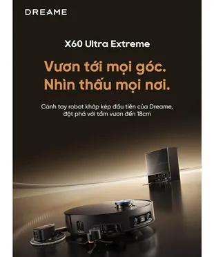 Robot Hút Bụi Lau Nhà Dreame X60 Ultra Extreme Màu Đen 8