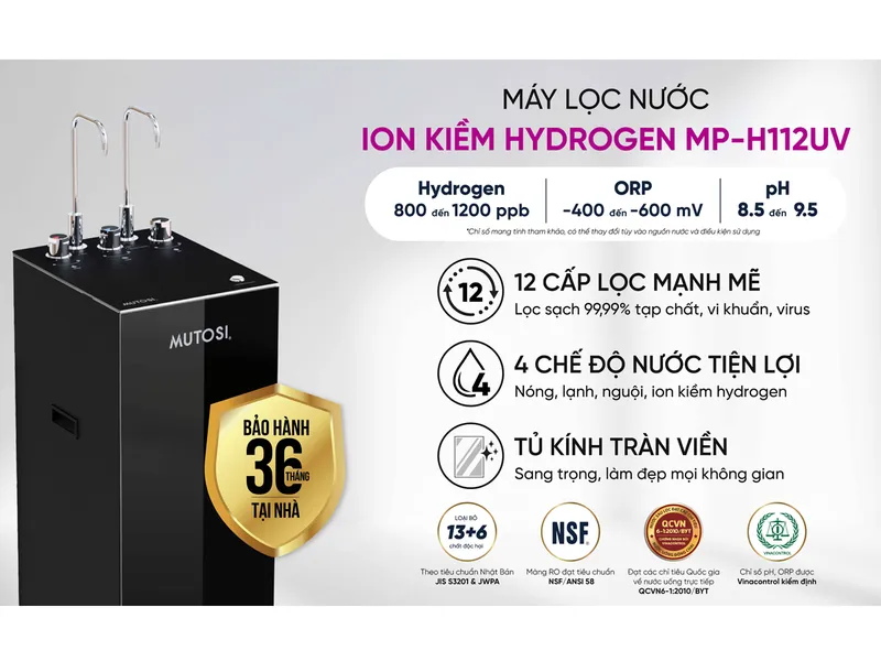 Máy Lọc Nước Ion Kiềm Hydrogen Mutosi MP-H112UV 11 Lõi