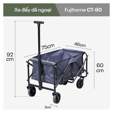 Xe Kéo Dã Ngoại Gấp Gọn Du Lịch Cắm Trại Fujihome CT-80 (Black) 0