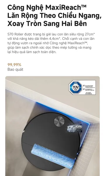 Robot Hút Bụi Lau Nhà Mova S70 Roller