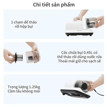 Máy Hút Bụi Diệt Khuẩn Bằng Tia UV Simplus CMYH004WH00-OF 6