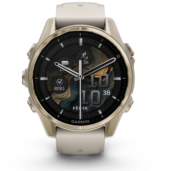 Garmin Fenix 8 43mm Viền Thép Không Gỉ Dây Silicone