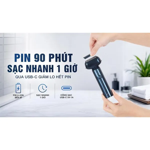 Máy Cạo Râu Điện Flyco F005VN Màu Xanh