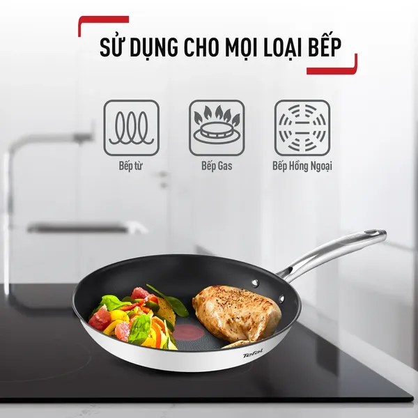 Chảo Chiên Inox Cao Cấp Tefal Duetto Plus 26cm