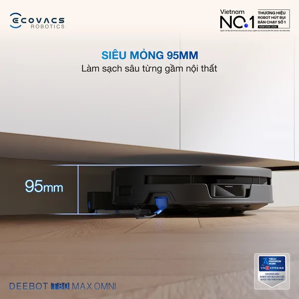 Robot Hút Bụi Lau Nhà Ecovacs T80 Max Omni Black