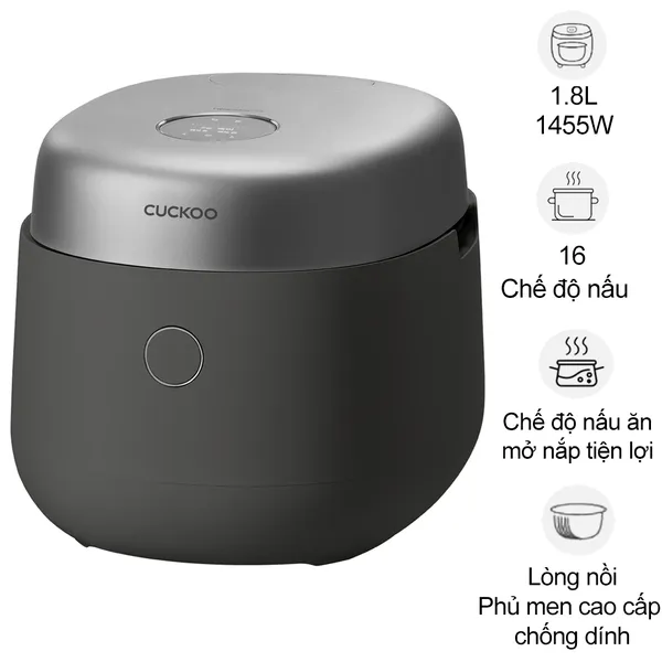 Nồi Cơm Điện Tử Áp Suất Cao Tần Cuckoo CRP-NHTR1010FB 1.8 Lít - Xuất Xứ Hàn Quốc