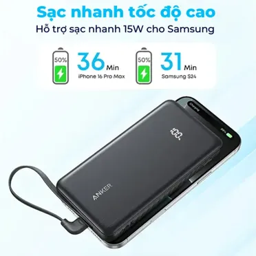 Sạc Dự Phòng Anker Zolo 2C1A 22.5W 20000mah B2B_A110E 1