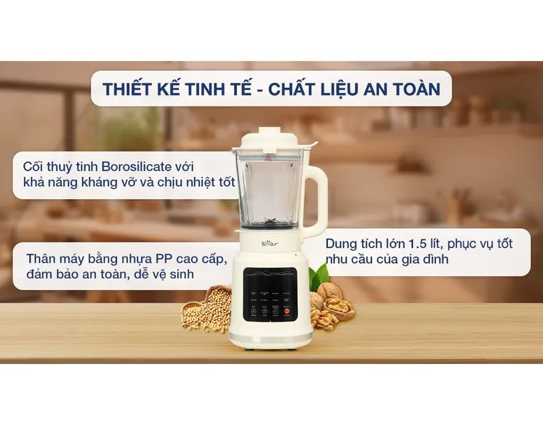 Máy Làm Sữa Hạt Đa Năng Bear BCB-E153W2