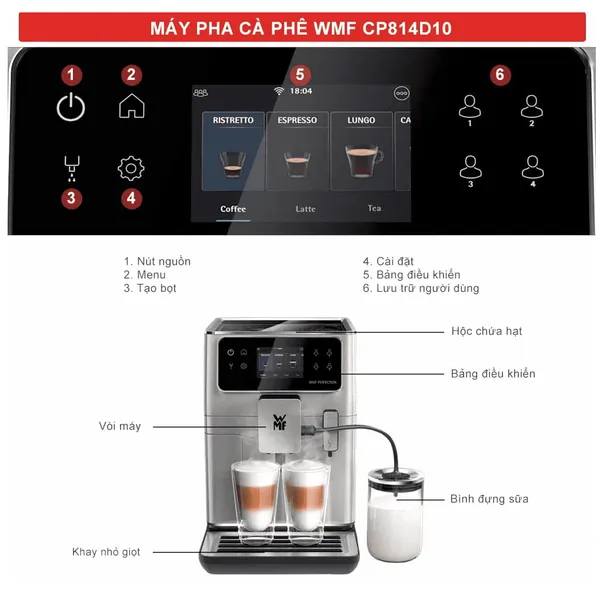 Máy Pha Cà Phê Tự Động WMF PERF 680 SILV EU CP814D10