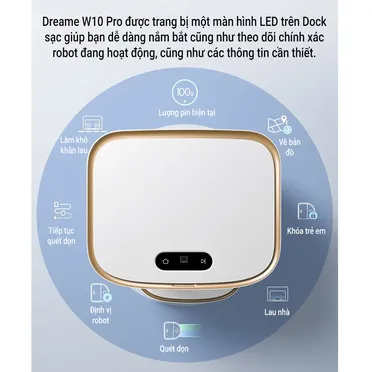 Robot Hút Bụi Lau Nhà, Tự Giặt Giẻ Lau Dreame W10 Pro 3