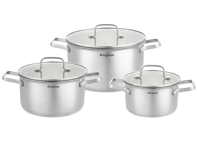Bộ Nồi Inox Đáy Liền Kangaroo KGCS3IP