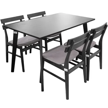 Bộ Bàn ăn Fiesta WM1781A-DT5 + 4 Ghế ăn Delvin WM1968-DC Nâu 1