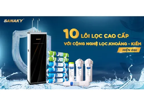 Máy Lọc Nước Nóng Lạnh Sanaky 10 Lõi SNK-S3HK001 Làm Lạnh Bằng Block 6