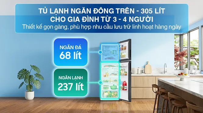 Tủ Lạnh Samsung Inverter 305 Lít RT31CG5424B1SV