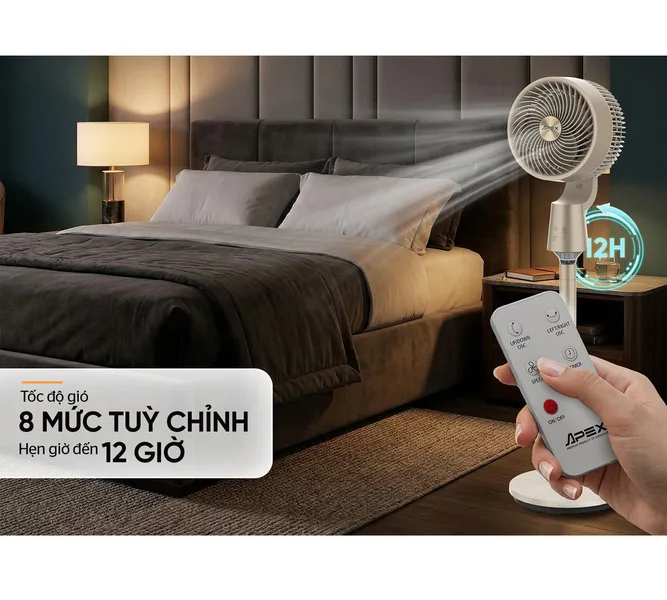 Quạt Đứng Tuần Hoàn Không Khí Có Remote Sunhouse Apex APF7320GY