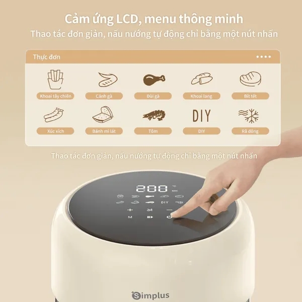 Nồi Chiên Không Dầu Simplus KQZG017CW01-VIP