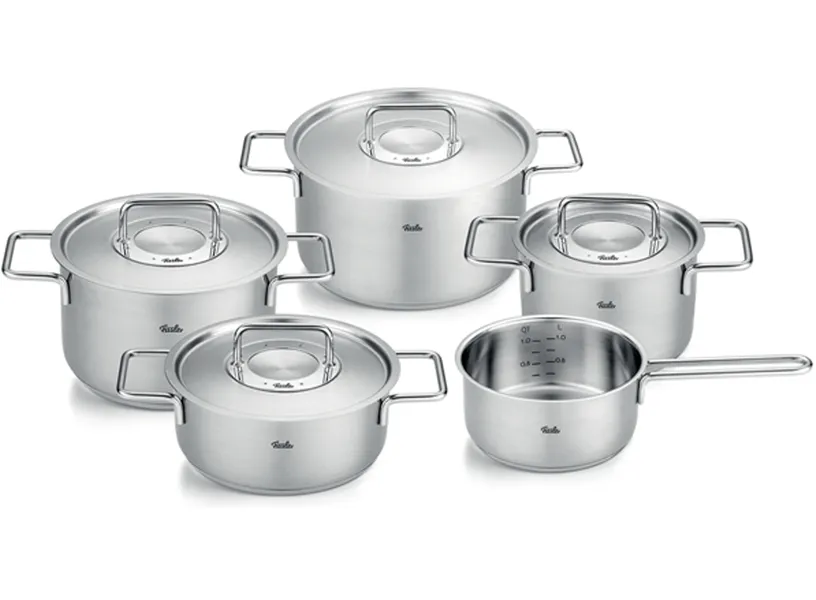 Bộ Nồi Fissler Pure 5 Món Nắp Inox Có Quánh - Nhập Khẩu Đức
