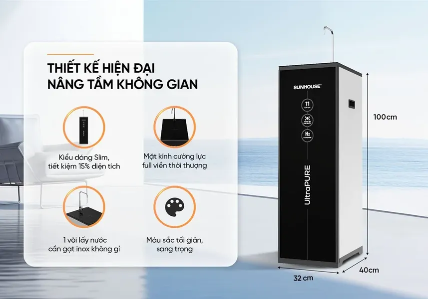 Máy Lọc Nước RO Hydrogen Sunhouse UltraPURE 11 lõi SHA8820KL