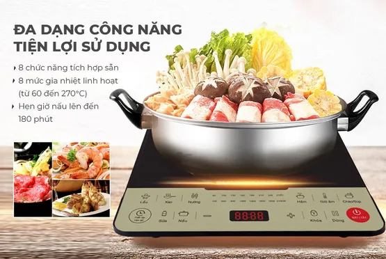 Bếp Từ Đơn Sunhouse SHD6869 2000W (Tặng Kèm Nồi) 10