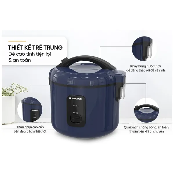 Nồi Cơm Điện Sunhouse SHD8213 1.2 Lít