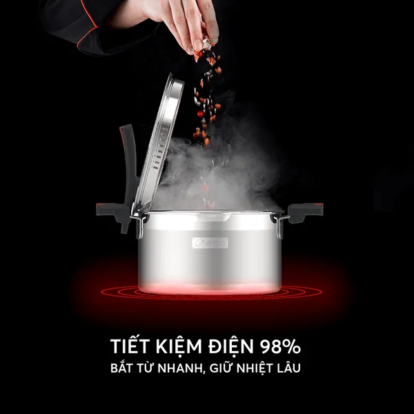 Bộ Nồi Inox Liền Khối Elmich Milano EL-8093 Size 16,18,22, Chảo 26cm