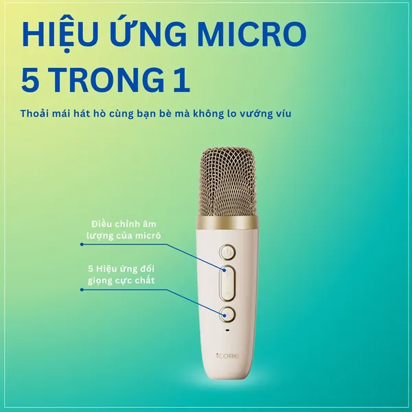 Bộ Loa Karaoke Mini Bluetooth iCore ISM59 Kèm 1 Micro