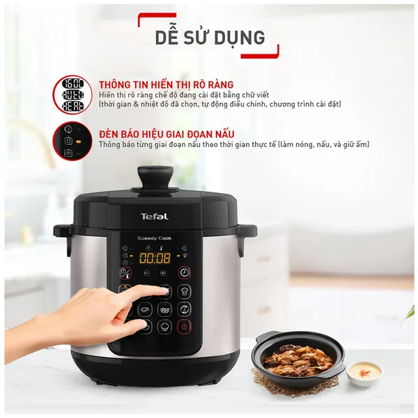 Nồi Áp Suất Điện Tefal CY222D68 5 Lít