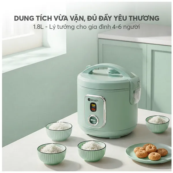 Nồi Cơm Điện Elmich RCE9357 1.8 Lít