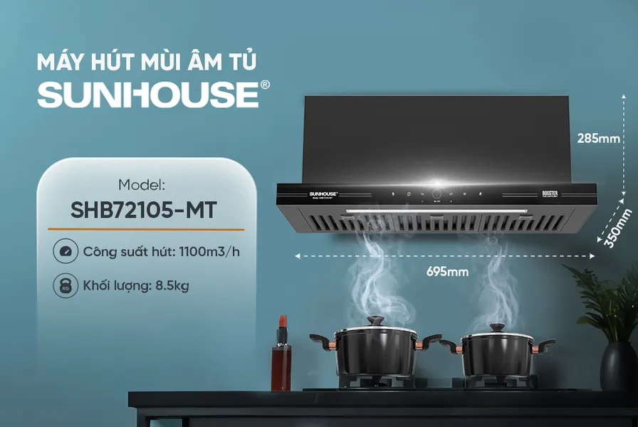 Máy Hút Mùi Âm Tủ Sunhouse SHB72105-MT