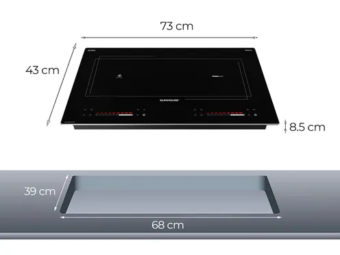 Bếp Đôi Điện Từ Hồng Ngoại Sunhouse SHB82191-VMC 4400W 12