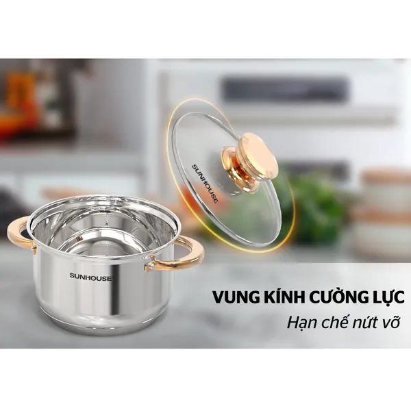 Bộ Nồi Chảo Inox 5 Đáy Sunhouse SHG789