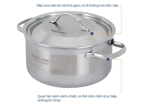 Nồi Inox 5 Lớp Đáy Liền Korea King KP-20S5PLY 3 Lít 4
