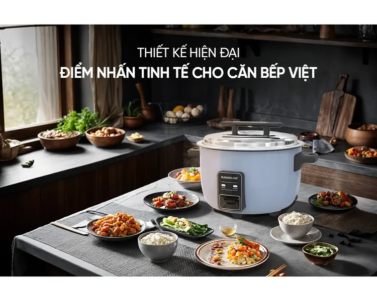 Nồi Cơm Điện Nắp Rời Dung Tích Lớn 5.6 Lít Sunhouse SHD8156