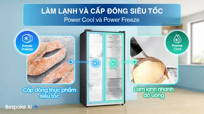 Tủ Lạnh Samsung Inverter 615 Lít AI Home RS90F65D2FSV