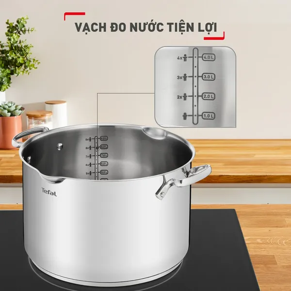 Bộ 5 Nồi Inox Cao Cấp Tefal Duetto Plus, Gồm Quánh 16cm/Nồi 18cm/Nồi 20/Nồi 22cm/Nồi 24cm