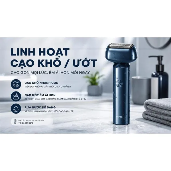 Máy Cạo Râu Điện Flyco F005VN Màu Xanh