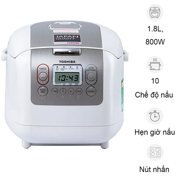 Nồi Cơm Điện Tử Toshiba RC-18NTFV(W) 1.8 Lít